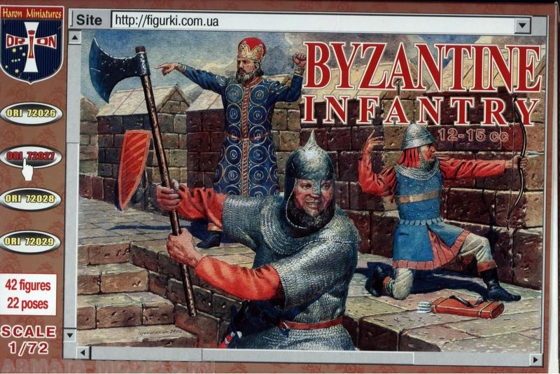 ORI72027 Фигуры Byzantine Infantry. 12-15 cc 1/72 Orion