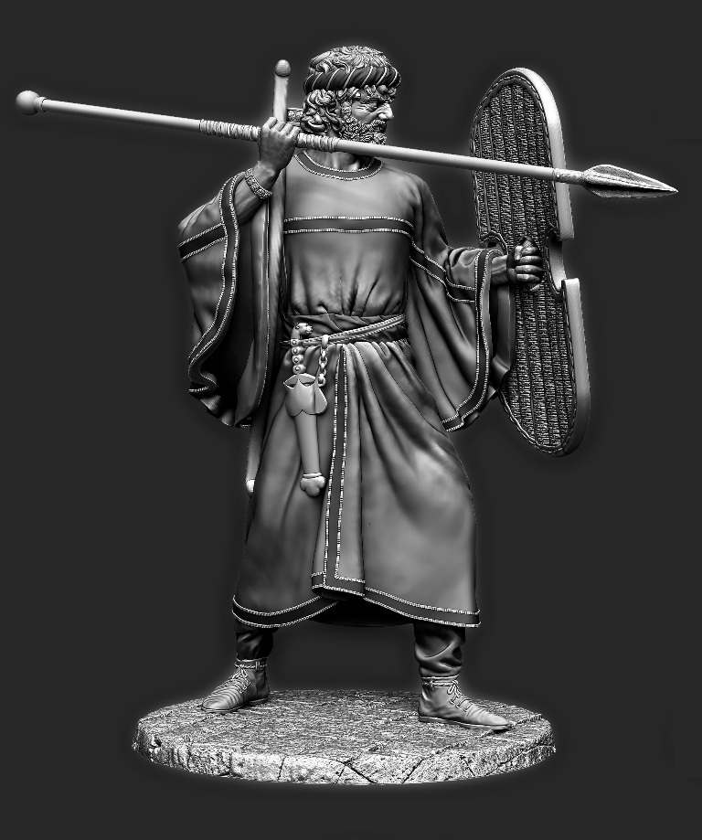 CHM-75028. Персидский воин отряда Бессмертных, 6-5 века до н.э. 75 мм. Материал - смола. Chronos Miniatures