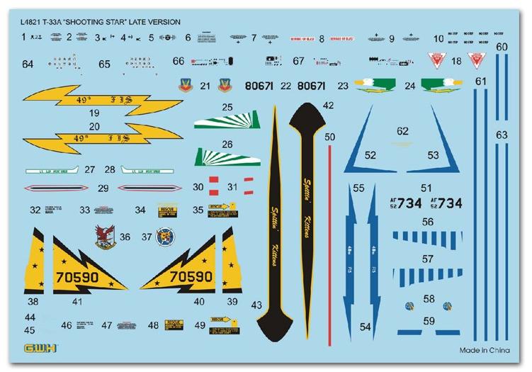 L4821 Немецкий самолёт T-33A Падающая звезда Great Wall
