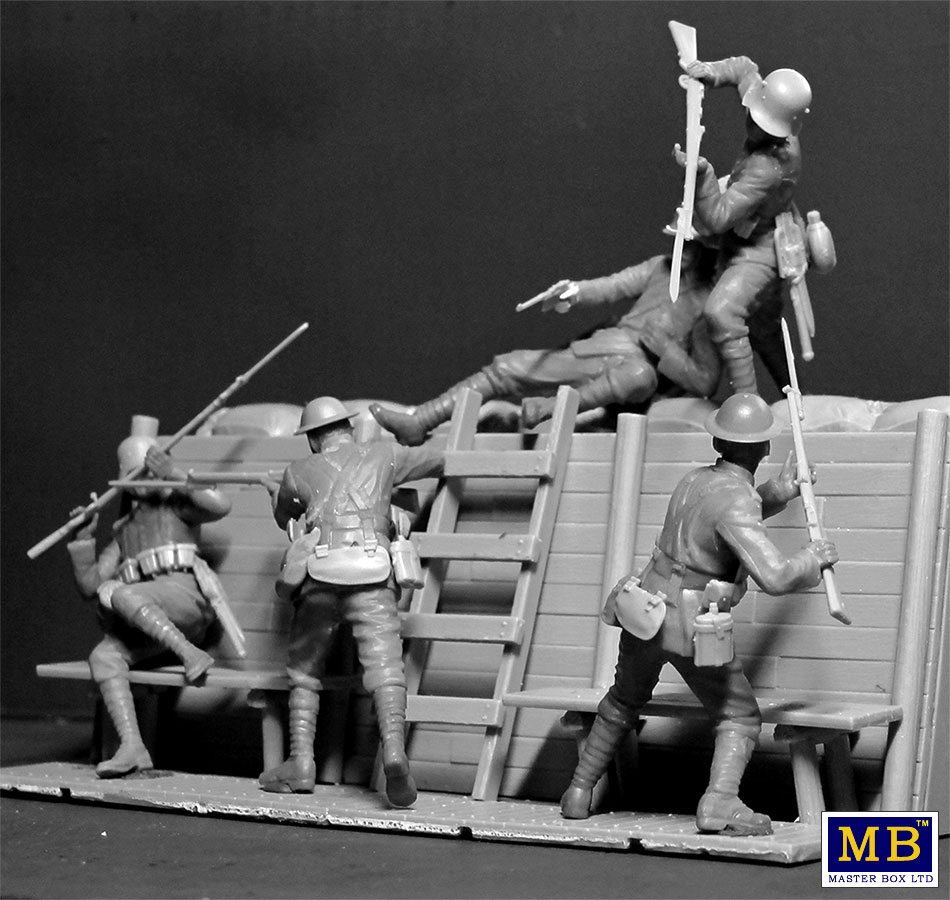 MB35116 Фигуры Рукопашный бой, немецкие и британские пехотинцы, период Первой мировой войны Master Box (MB)