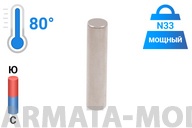 1232200MG Неодимовый магнит пруток 6.5х30 мм, N33