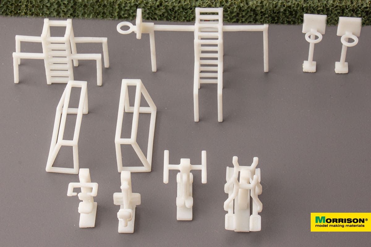 300-spl-100 Спорт. площадка д/арх. макета М1:100. Набор 10 эл. Morrison