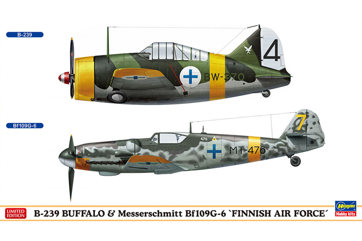 02279 Набор  B-239 Buffalo / Messerschmitt Bf109G-6 FAF (Set of 2) (HASEGAWA)  1/72 Hasegawa