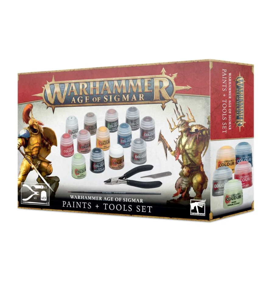 80-17GW Набор Эра Сигмара. Краски и Инструменты (Warhammer Age of Sigmar: Paint + Tools Set)