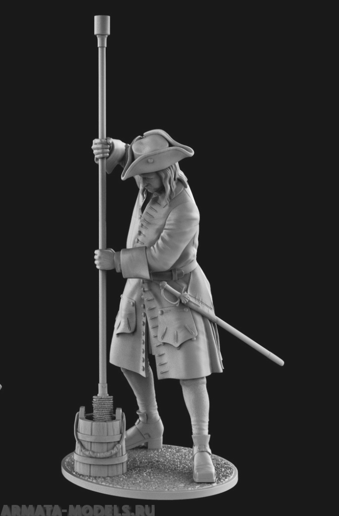 CHM-54298.  Шведский артиллерист, начало 18 века. Материал - смола. Chronos Miniatures