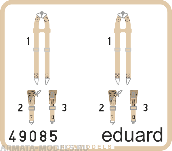 49085ED Комплект фототравления Seatbelts Luftwaffe WWII bombers SUPERFABRIC