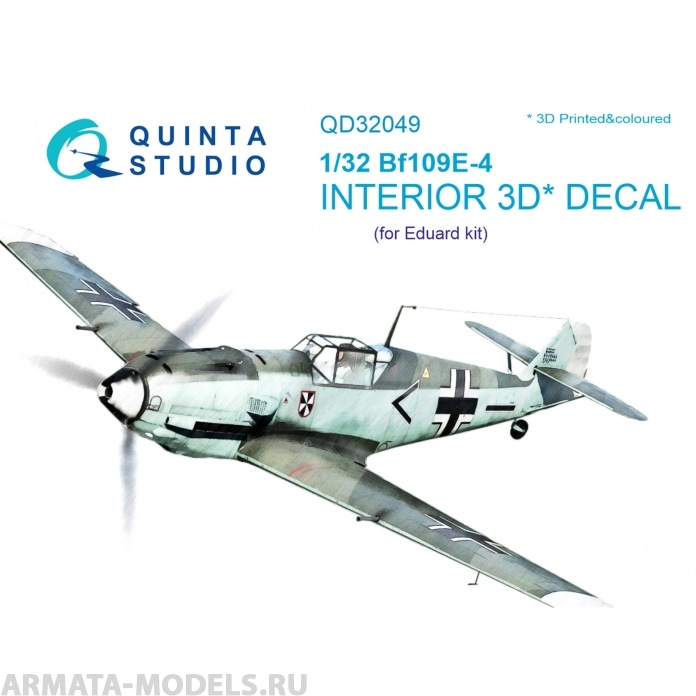 QD32049 3D Декаль интерьера кабины Bf 109E-4 (для модели Eduard)