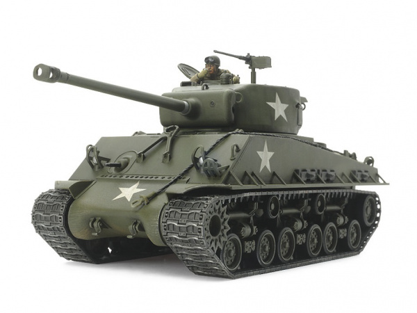 32595 Американский танк US MEDIUM TANK M4A3E8 SHERMAN Easy Eight, с фигурой командира. 1/48 Tamiya