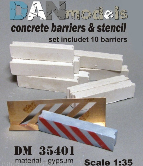 DM35401 Бетонные заграждения.набор для блокпоста. Материал - гипс.