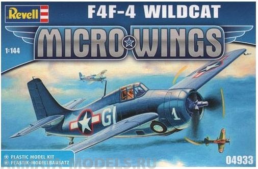 04933 Микро крылья Самолет Истребитель F4F Уайлдкэт, американский Revell