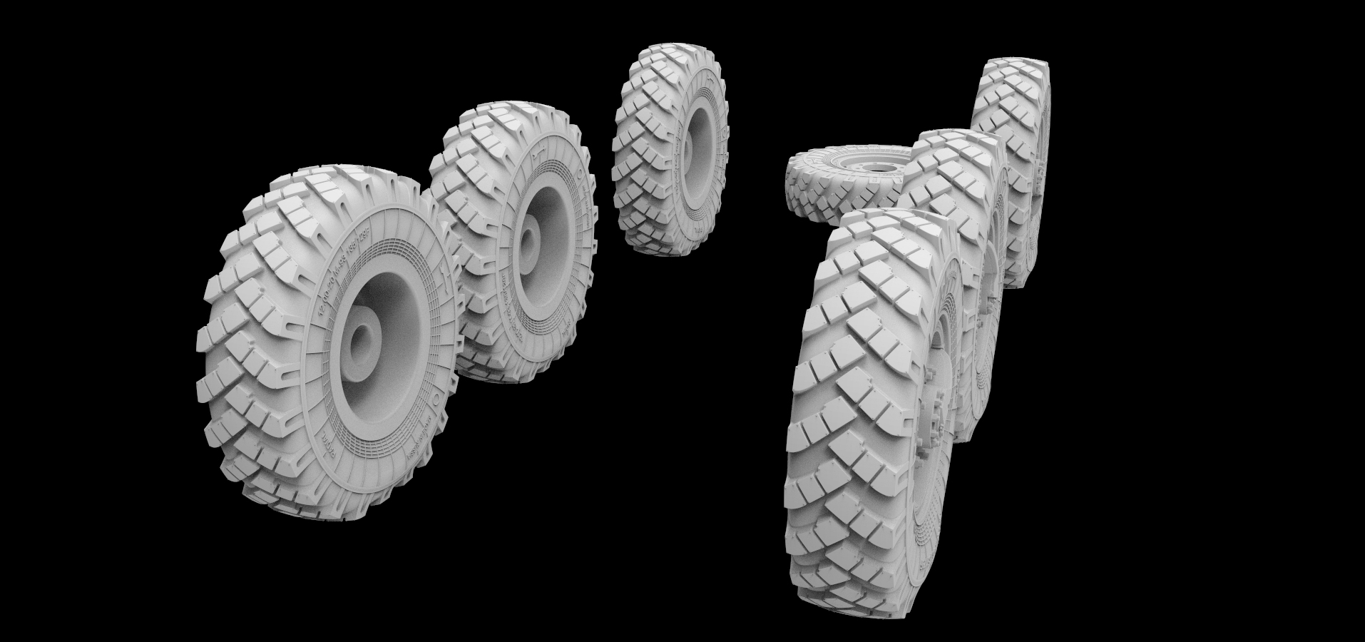 AM3603 Колеса под нагрузкой для АЦ-40, 1/35