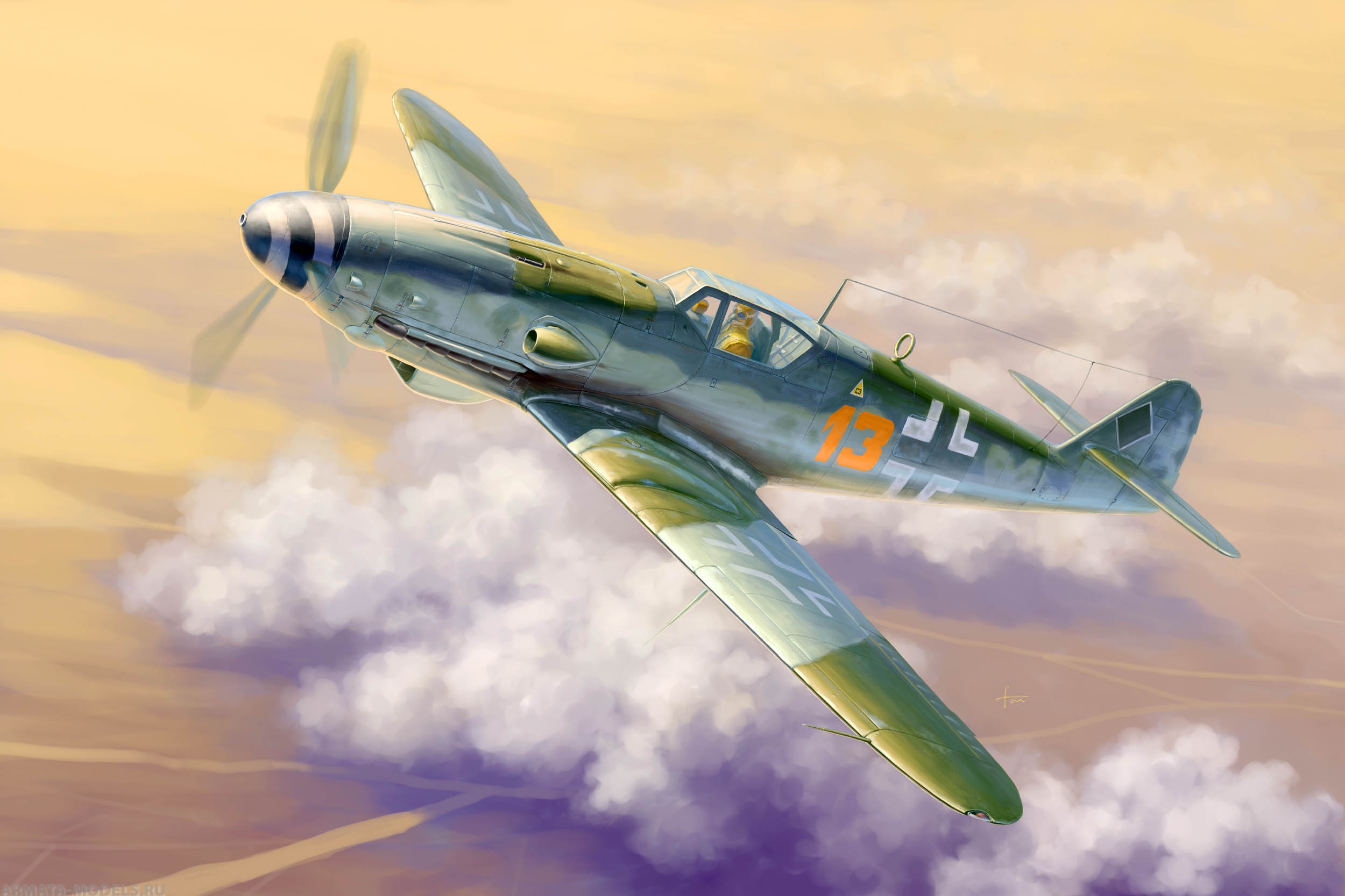 02299 Самолет  Messerschmitt Bf-109K-4  Trumpeter