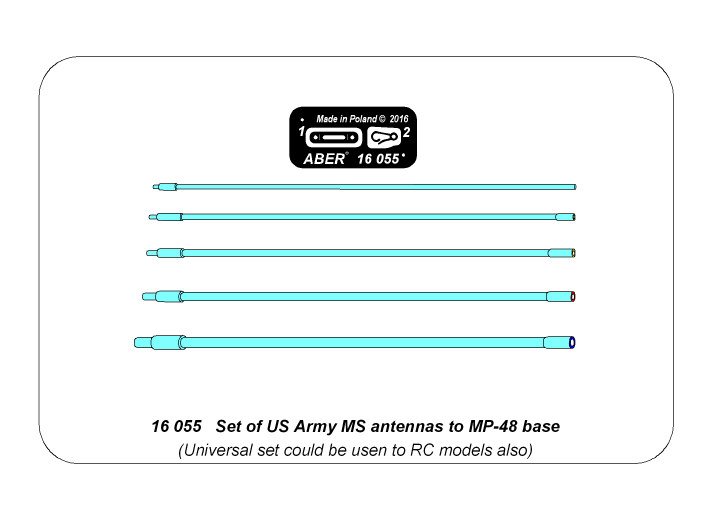 ABR-16-055  Дополнения для  Set of US Army  MS antennas to MP-48 base универсальный набор 1/16