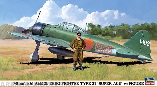 09904 Самолет Mits A6M2b Hasegawa