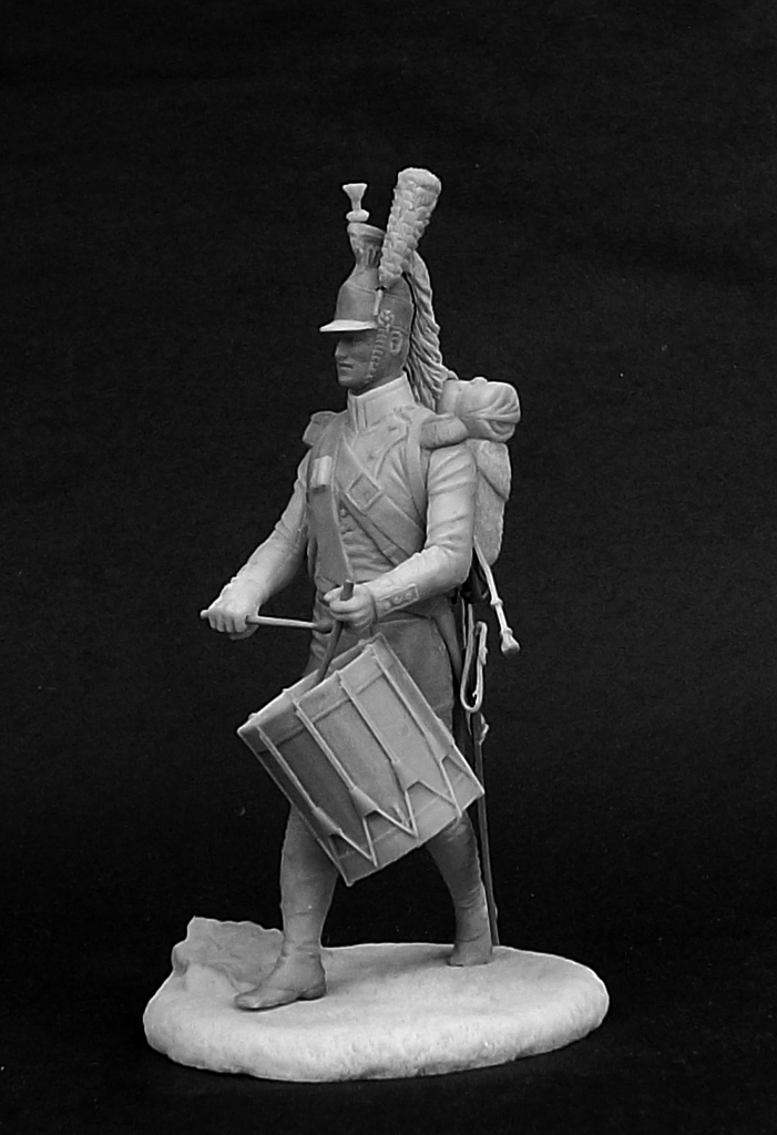 CHM-54187. Барабанщик драгунских полков, Франция 1804-07 гг. (2 варианта голов). 54 мм. Материал - смола. Chronos Miniatures