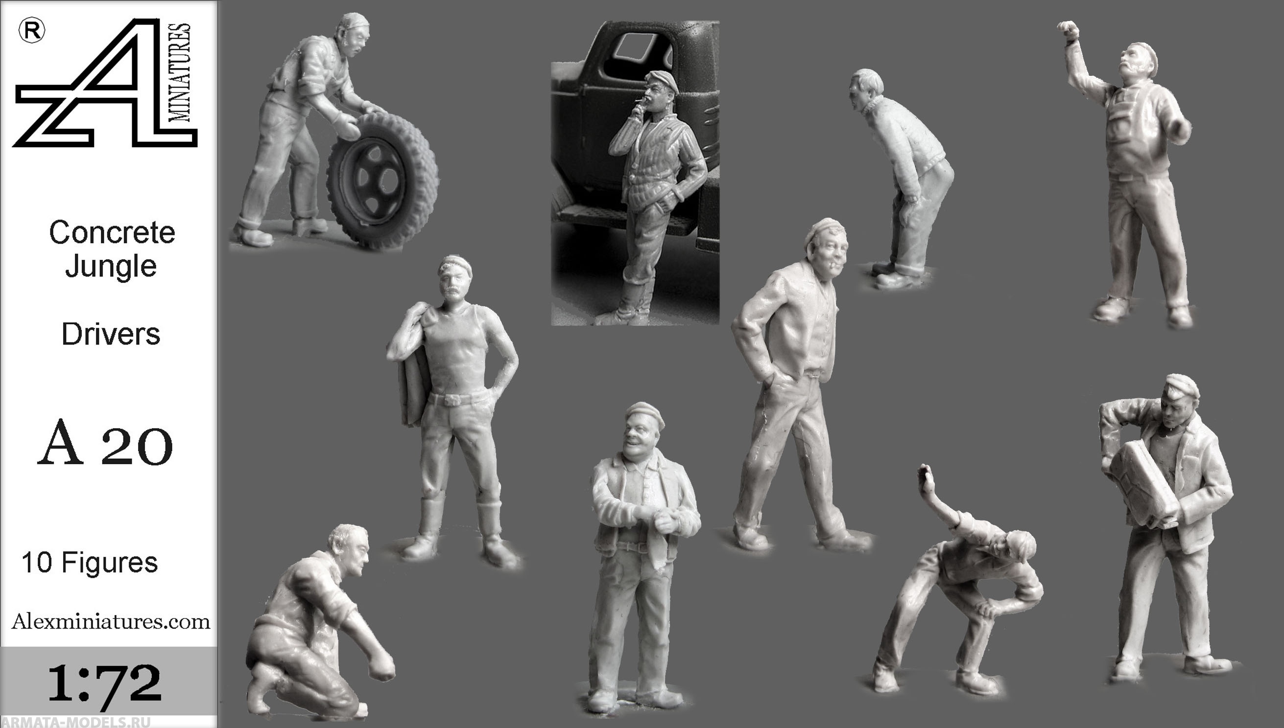 А20 Бетонные джунгли. Водители, 1:72 Alex miniatures