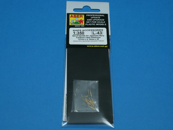 ABR-1:350-L-43  Дополнения для  Set of Barrels for  Japan Navy Yukikaze class Destroyer 127mm x 4; 25mm x 30  для  1/350