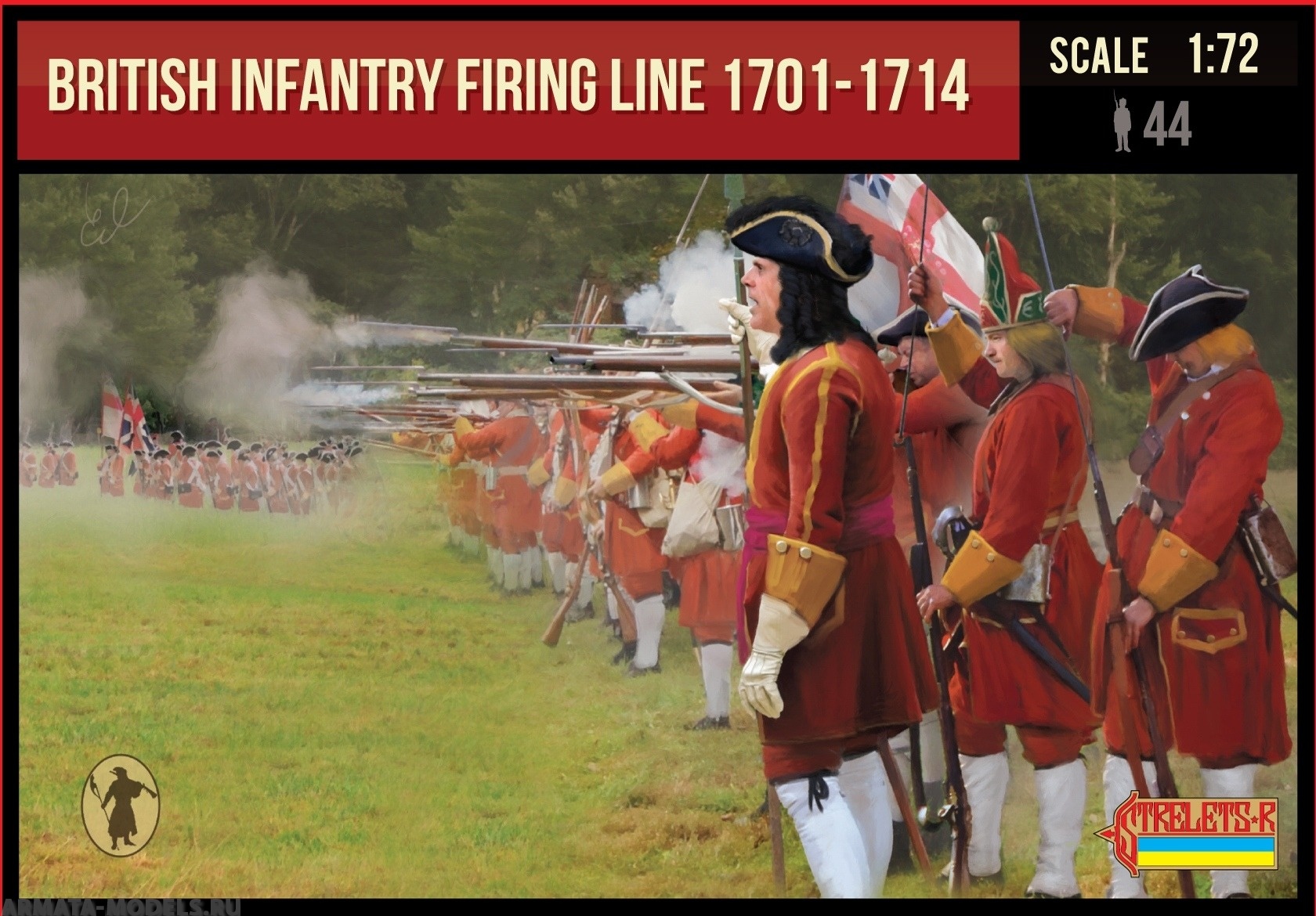 72232ST Фигуры British Infantry Firing Line 1701-1714 Strelets