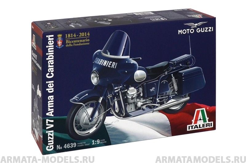 4639ИТ МОТОЦИКЛ MOTO GUZZI V7 ПОЛИЦИЯ (200 лет юбилей) Italeri