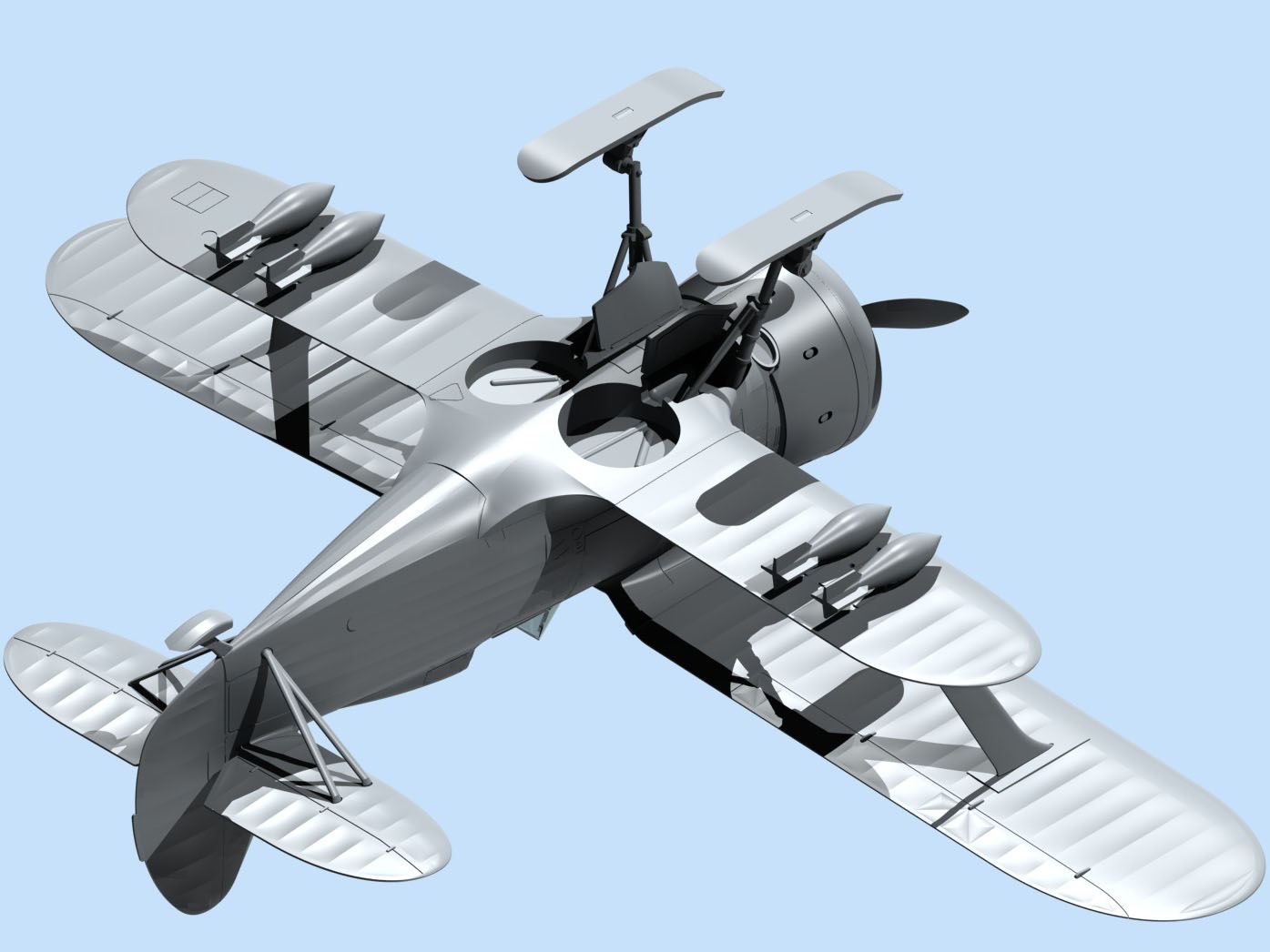 48096 И-153, Советский истребитель-биплан ІІ МВ (зимняя модификация) ICM