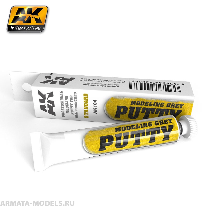 AK104 Шпатлевка серая MODELING GREY PUTTY 20 ml