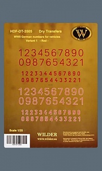 DT-3505 Немецкие номера для наземной техники. Вариант 1. -Красные-