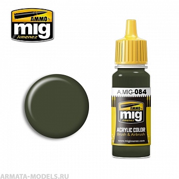 AMIG0084 Ammo Mig Акриловая краска NATO GREEN 17 мл