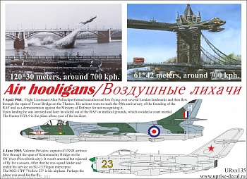 UR48135 Декали для Air hooligans Hawker Hunter FGA.9 & MiG-17PF
