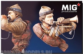 MIGH09-019  Трубач, Гражданская война США, 1/9 бюст