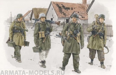 Набор фигурок 6194Д Солдаты Panzergrenadiers, Viking Division (Hung. 4  Dragon