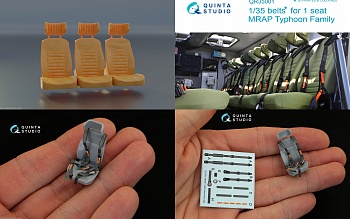 AM3634 Кресла для Тайфун-К набор 3 кресла + 3 ремня Quinta 1/35 