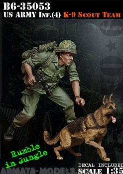 B6-35053 US Army Inf(4) K-9 Team