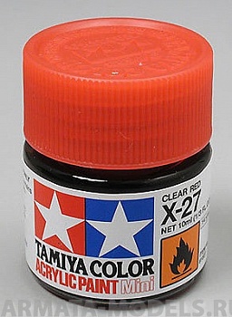 81527T Лак акриловый, глянцевый, красный X-27 Clear Red. 10мл.