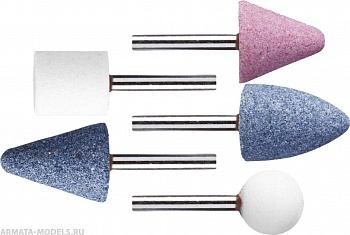 2988-H5 Набор MASTER Абразивные минишарошки-насадки для гравера и дрели, хвостовик d 3,2мм, 5 предм.