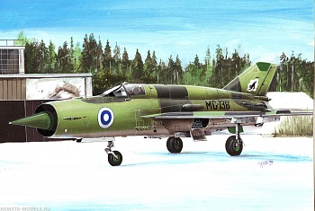KPM0102 Истребитель  MiG-21BIS w/weapons  Fin/Ind/Rus/Cuba (KP Models) 1/72