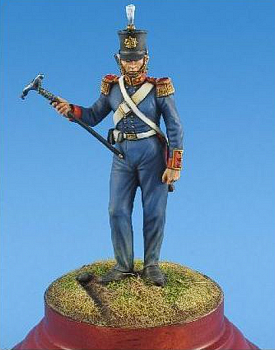 CMOS-54001(M). Британский канонир королевской артиллерии, 1854-56 гг. 54 мм.  Материал - белый металл.