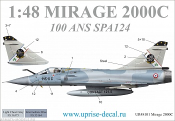 UR48101 Декали для Mirage 2000C 100-ans SPA124