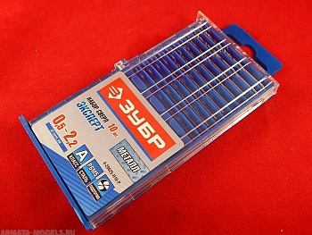 Набор ЗУБР ЭКСПЕРТ: Свёрла по металлу, цилиндр. хвостовик, 0,5-2,2мм, 10шт