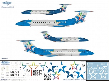 Т34-027 Декаль для самолета Туполев Tu-134B-3 Центр-Юг 1/144