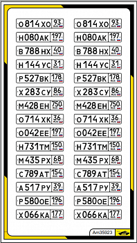 AM35923 3D декали Автомобильные номера Гражданские