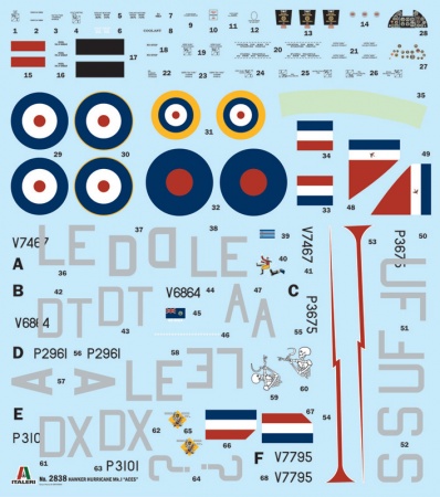 2838ИТ Самолет HURRICANE MK 1 ACES Italeri